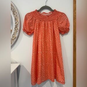 Crewcuts Coral Floral Smocked Dress, 10